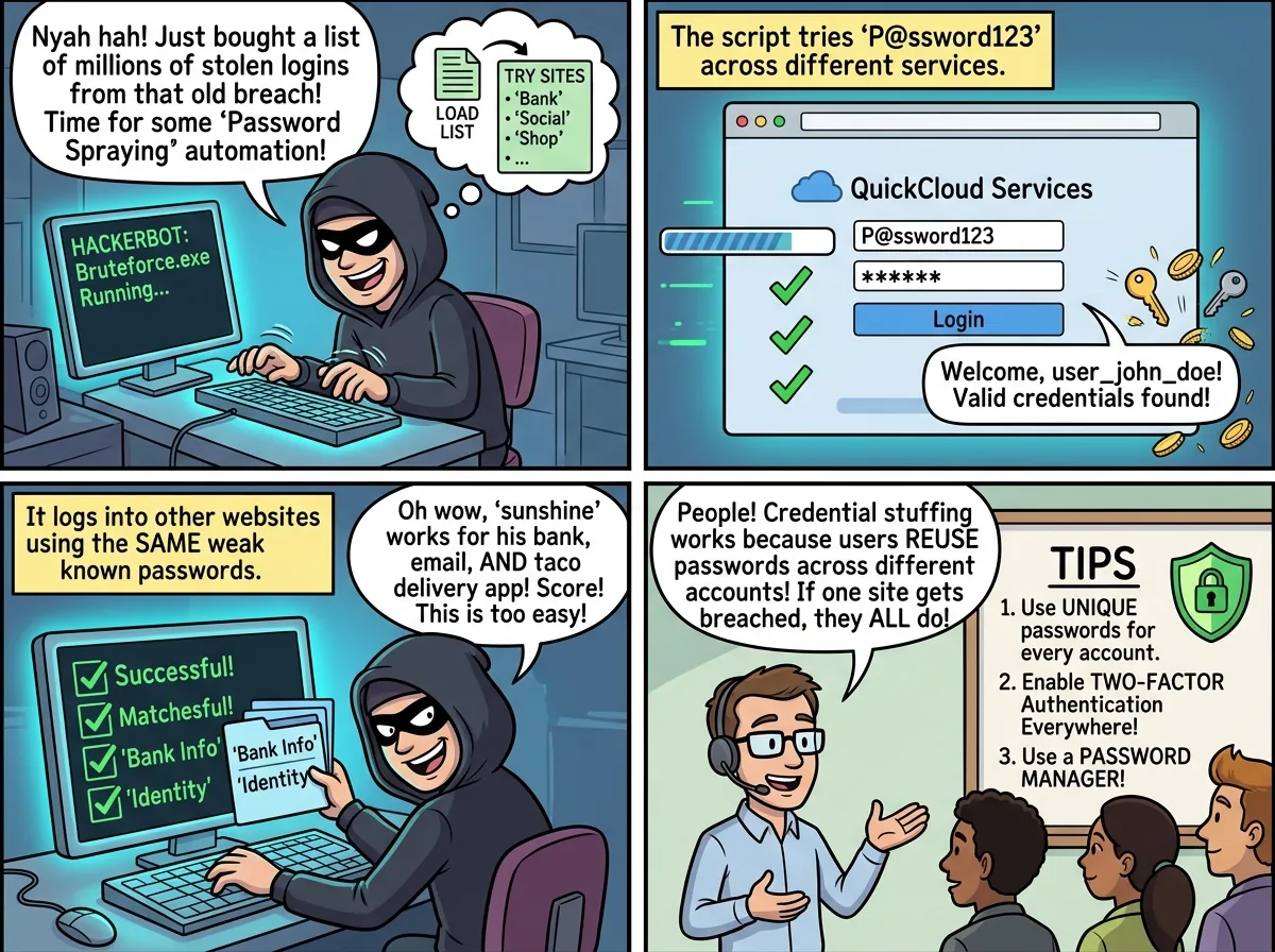 CyberToons: credential stuffing attacks