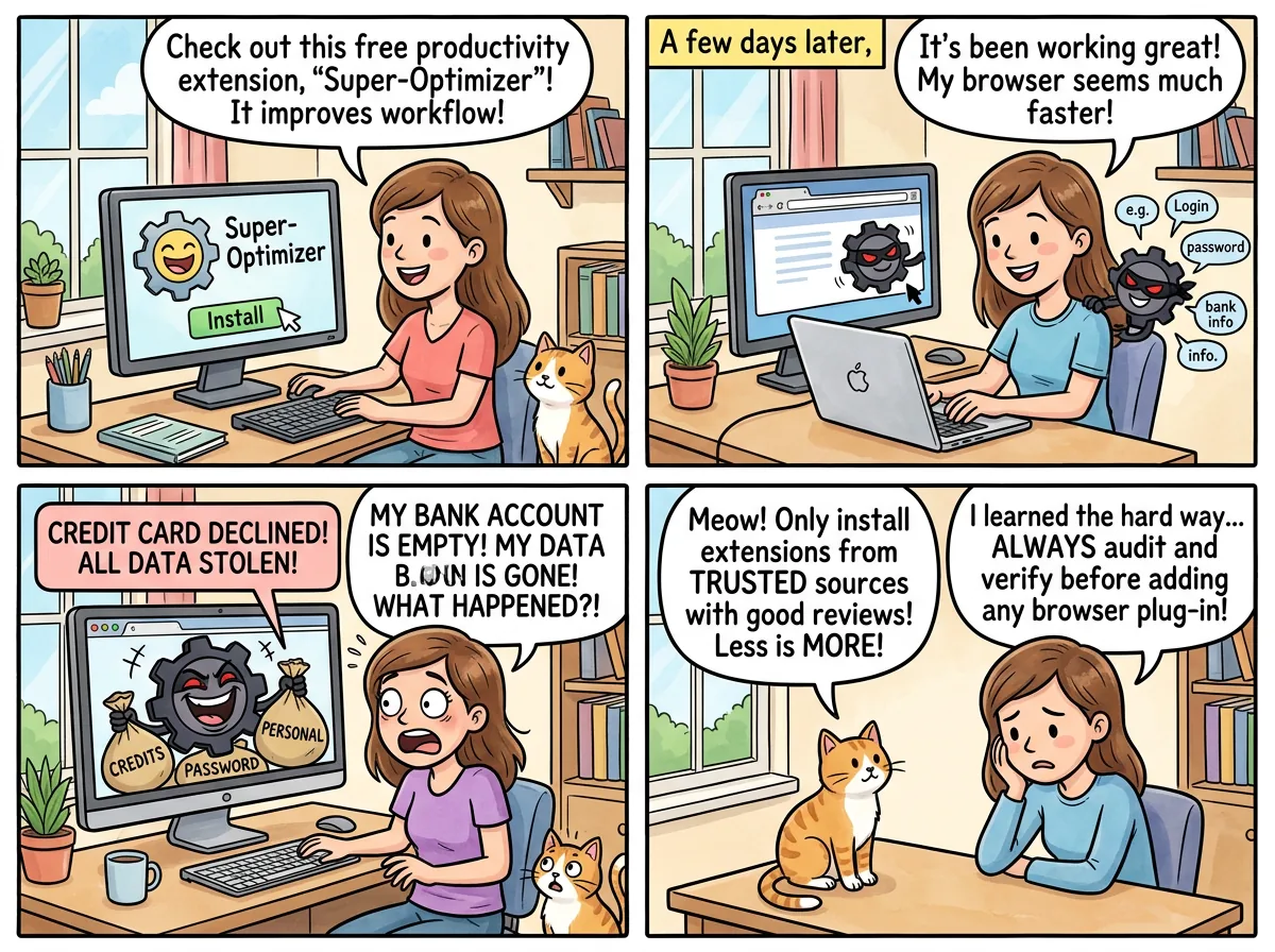 CyberToons: browser extension dangers
