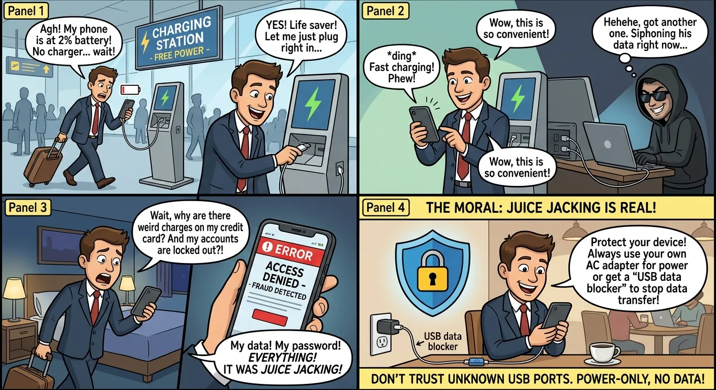 Juice Jacking: Don't Get Zapped at the Charging Station!